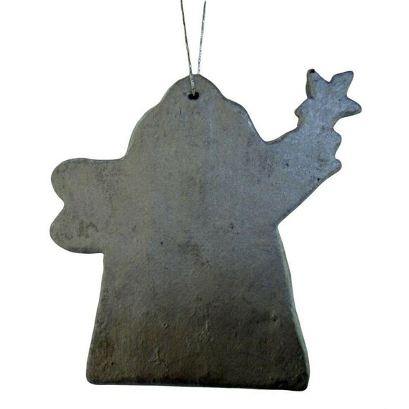 Angel Ornaments Set of 5 Boxed Ceramic All Same Silver Pattern Artsy Style - Picture 5 of 6